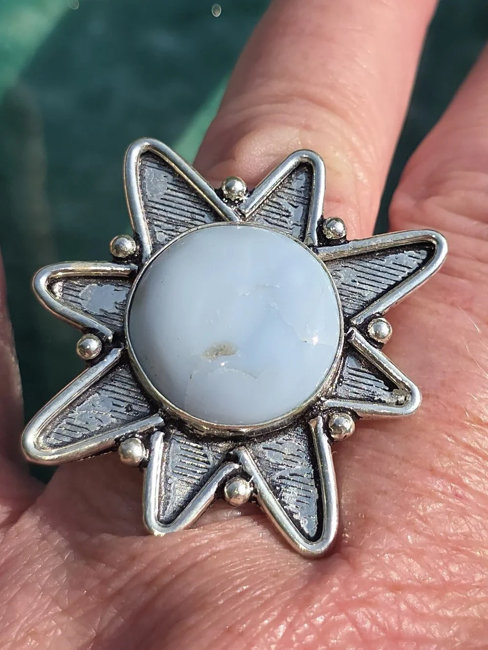 Owyhee Opal Starburst Gemstone Ring In 925 Sterling Silver (7)